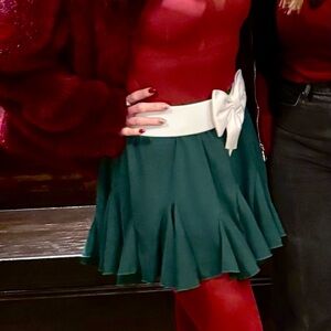 Women's White Cloth Texture Bow Belt